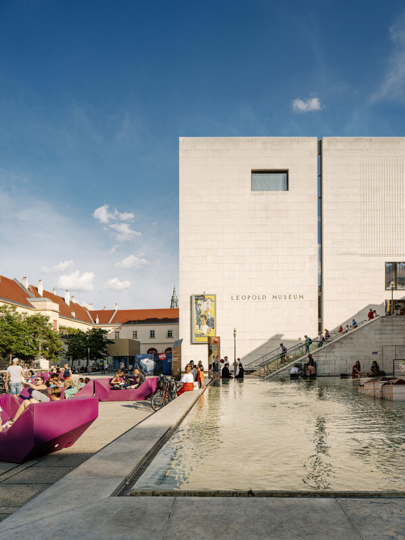 Leopold museum in Vienna in the summer